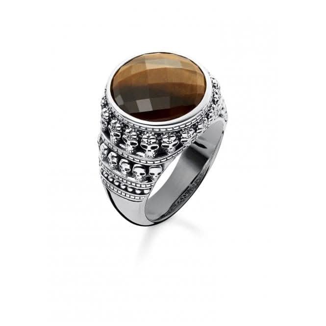 Thomas Sabo Tiger's Eye Skulls Ring TR2005-826-2