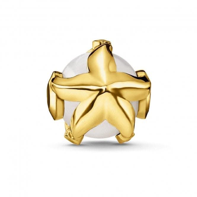 Thomas Sabo Yellow Gold Plated Pearl Starfish Karma Bead K0294