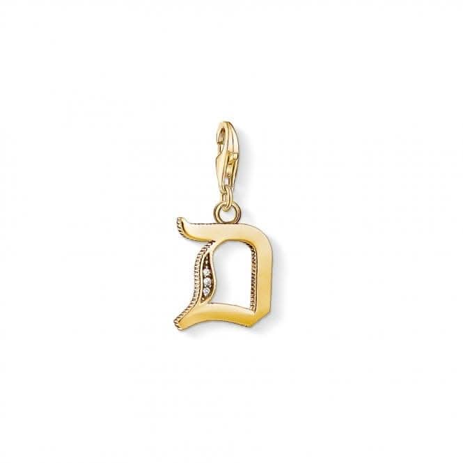 Thomas Sabo Yellow Gold Silver Vintage D Letter Charm 1610-414-39