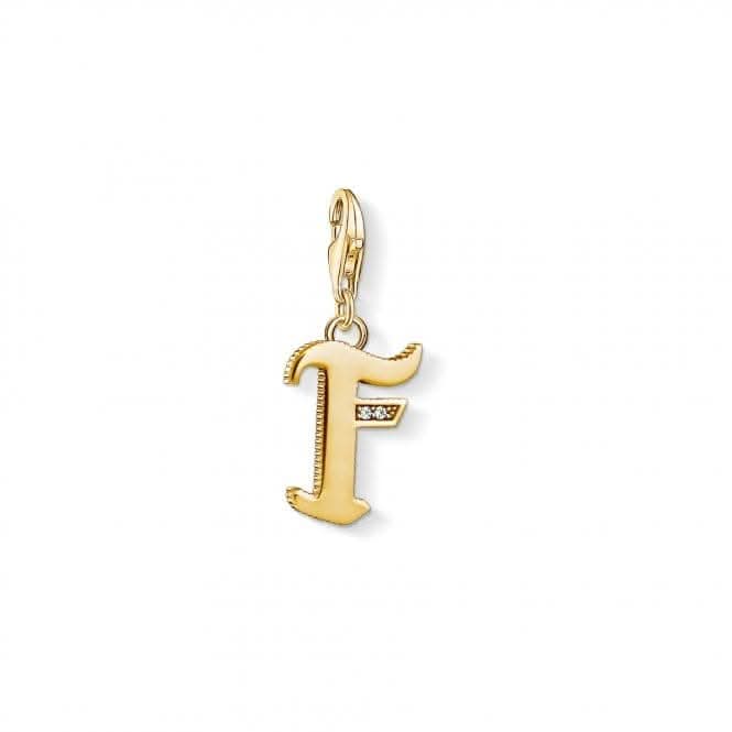 Thomas Sabo Yellow Gold Silver Vintage F Letter Charm 1612-414-39
