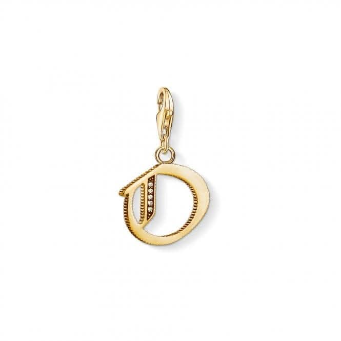 Thomas Sabo Yellow Gold Silver Vintage O Letter Charm 1621-414-39