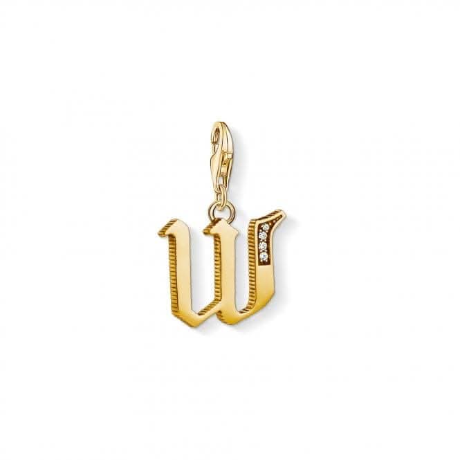 Thomas Sabo Yellow Gold Silver Vintage W Letter Charm 1629-414-39