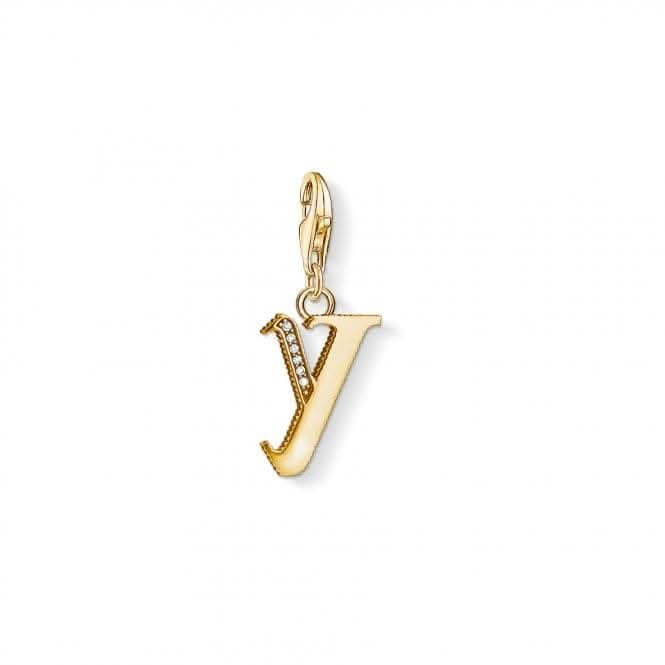 Thomas Sabo Yellow Gold Silver Vintage Y Letter Charm 1631-414-39