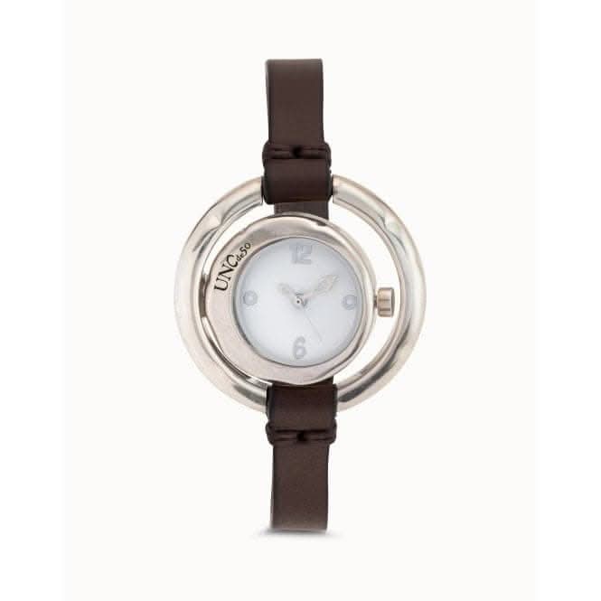 Time Is On My Side Silver Leather WatchUNOde50REL0142BLNMAR0U