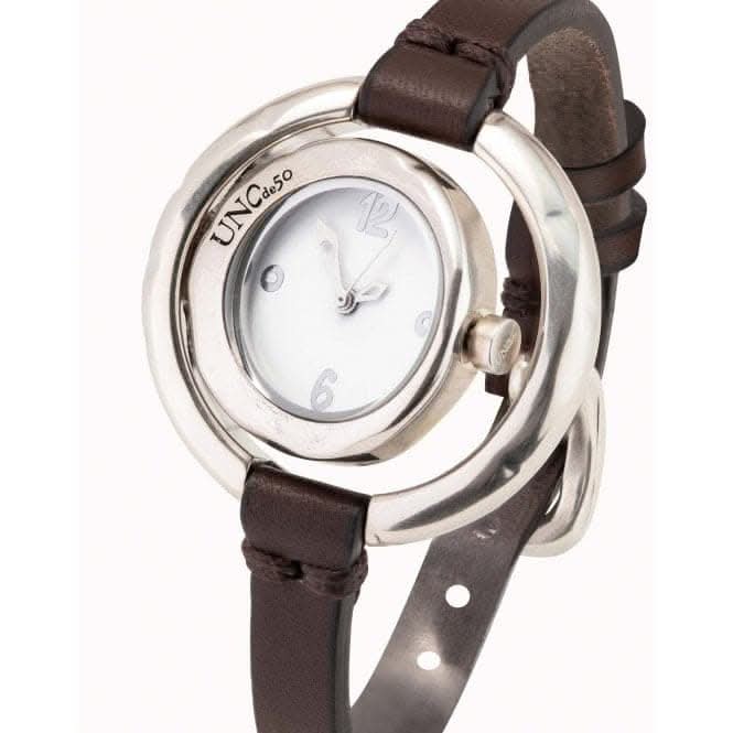Time Is On My Side Silver Leather WatchUNOde50REL0142BLNMAR0U
