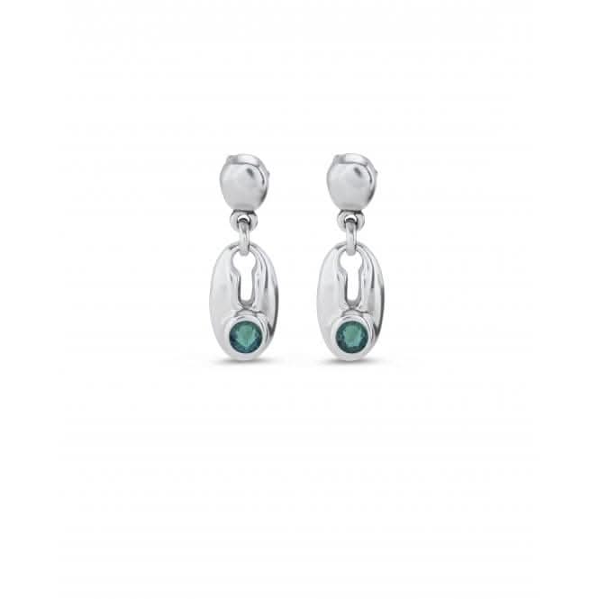 To You Silver Plated Link Green Faceted Crystal Earrings PEN0938VRDMTL0U