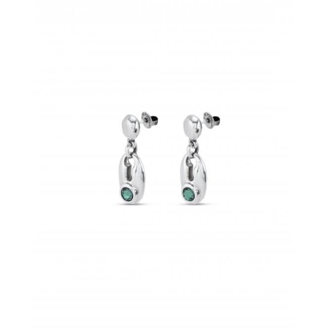To You Silver Plated Link Green Faceted Crystal Earrings PEN0938VRDMTL0U