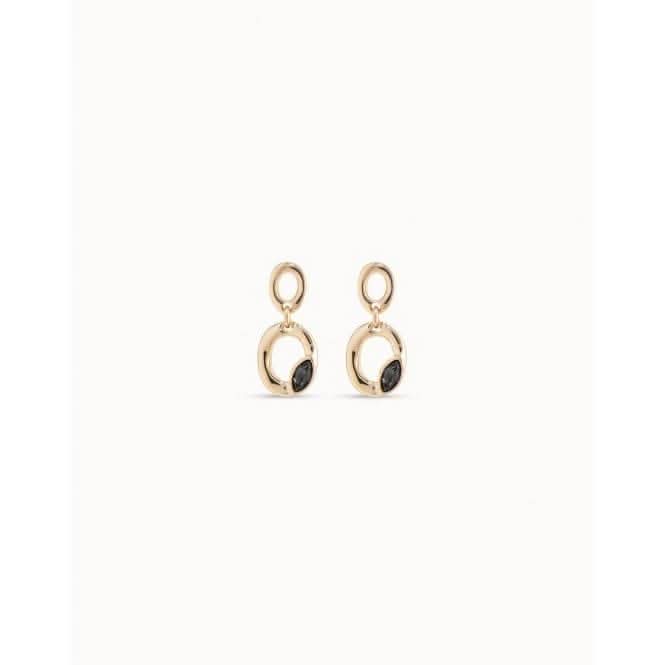 Together Black Metal Faceted Crystal EarringsUNOde50PEN0898NGRORO0U