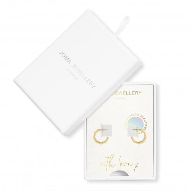Treasure The Little Things Hello Beautiful Gold Earrings 4289
