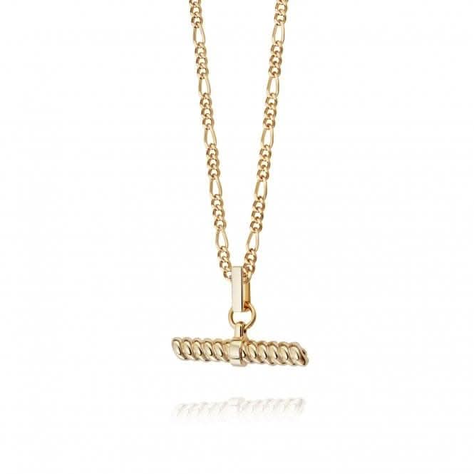 Treasures Rope T Bar 18ct Gold Plated Necklace TN01_GP