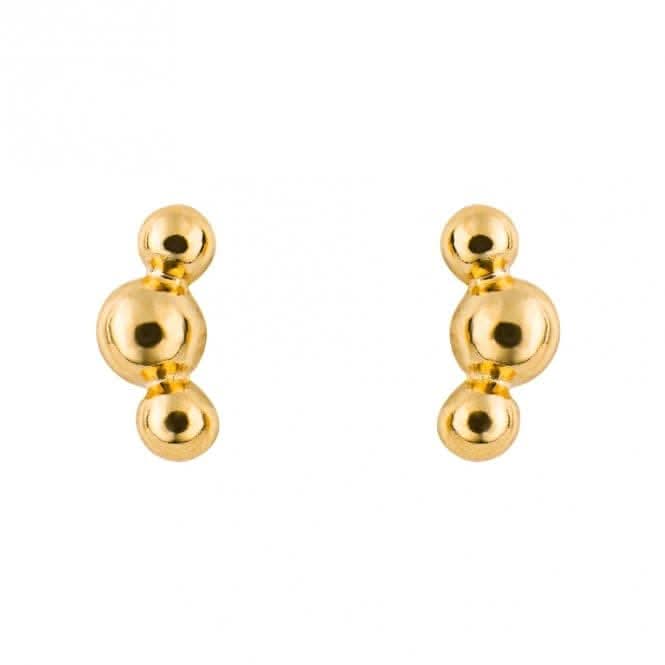 Tri Ball Gold Plated Studs Earrings E6276BeginningsE6276