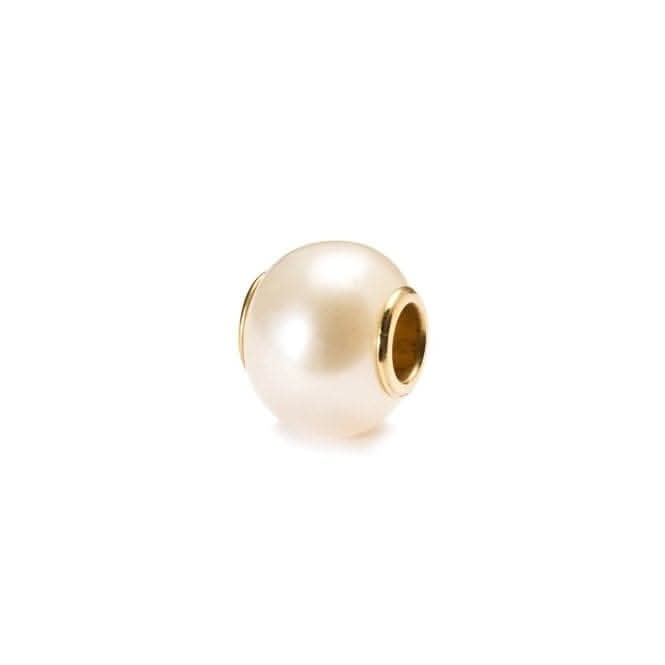 Trollbeads White Pearl With Gold TAGBE-00086