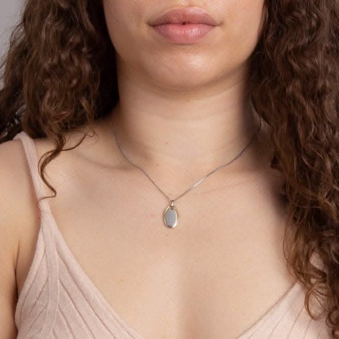 Fiorelli Silver Two Tone Double Oval Disc Pendant P5257