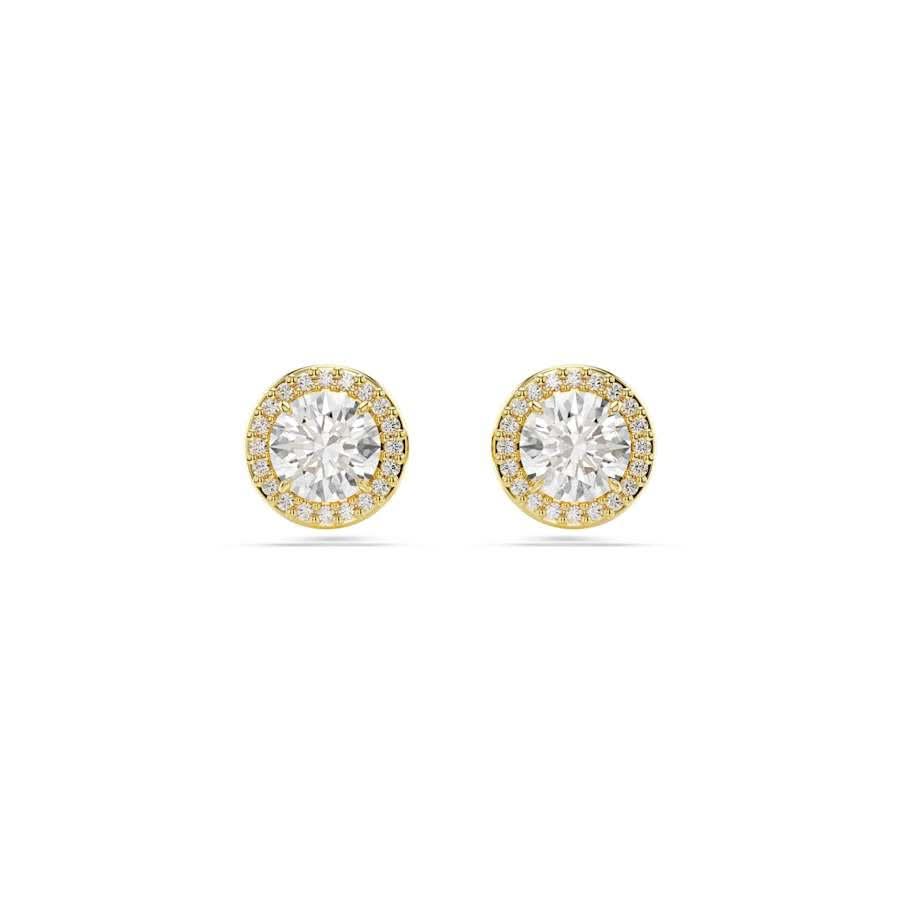 Una Angelic Gold-tone Plated  Round Cut Stud Earrings 5686637