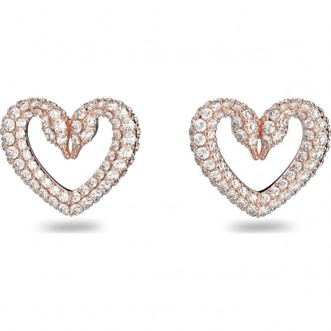 Una Heart stud earring Rose - gold tone plated 5628659Swarovski5628659