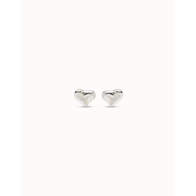 Uno Heart Silver Metal Earrings PEN0829MTL0000U