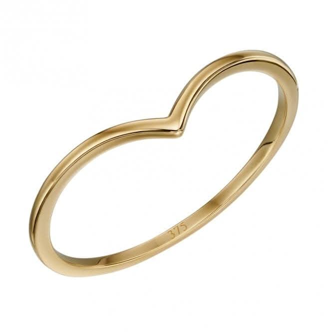 V Shape Band Yellow Gold Ring GR588