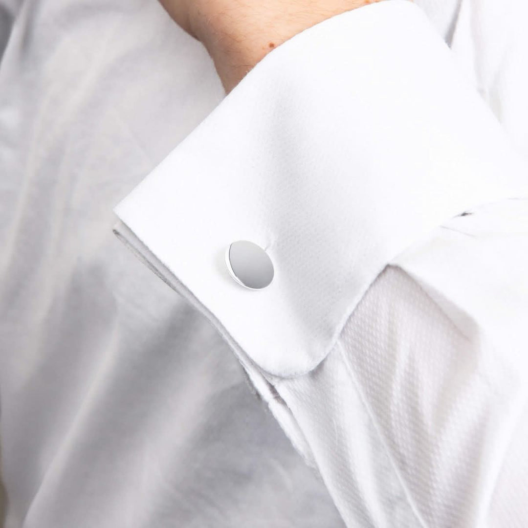 Beginnings Sterling Silver Plain Oval Cufflinks V539