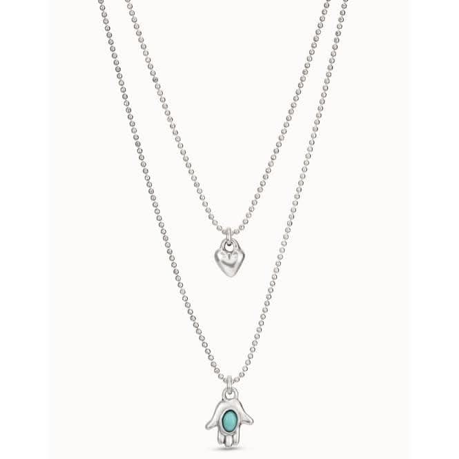 Values Turquoise Metal Natural Stone NecklaceUNOde50COL1828TQSMTL0U