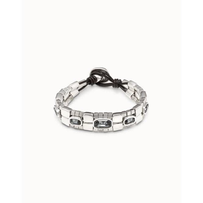 Viper Grey Metal Faceted Crystal BraceletUNOde50PUL2158NGRMTL0U