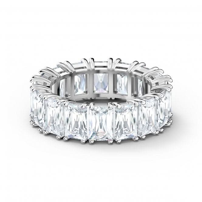 Vittore Wide White Rhodium Plated Ring