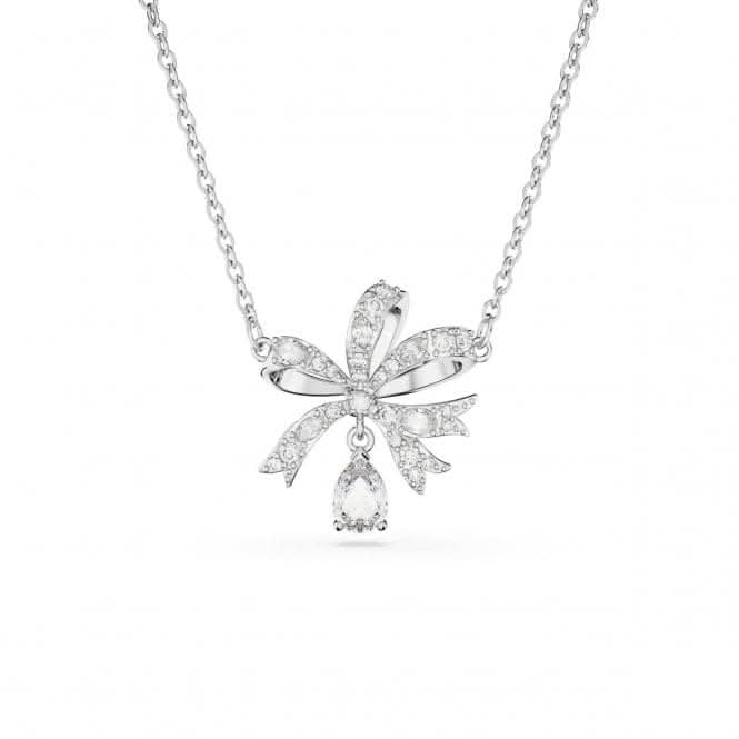 Volta Rhodium Plated Small White Bow Pendant 5647583