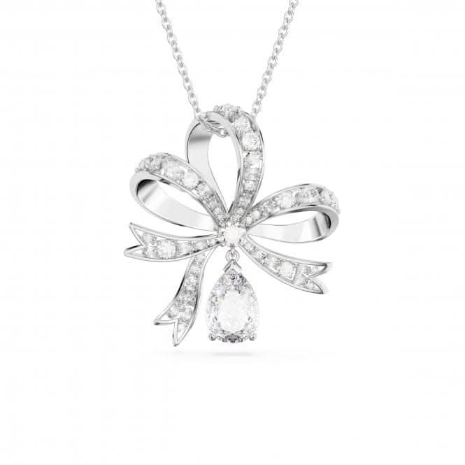 Volta Rhodium Plated White Bow Pendant 5647561