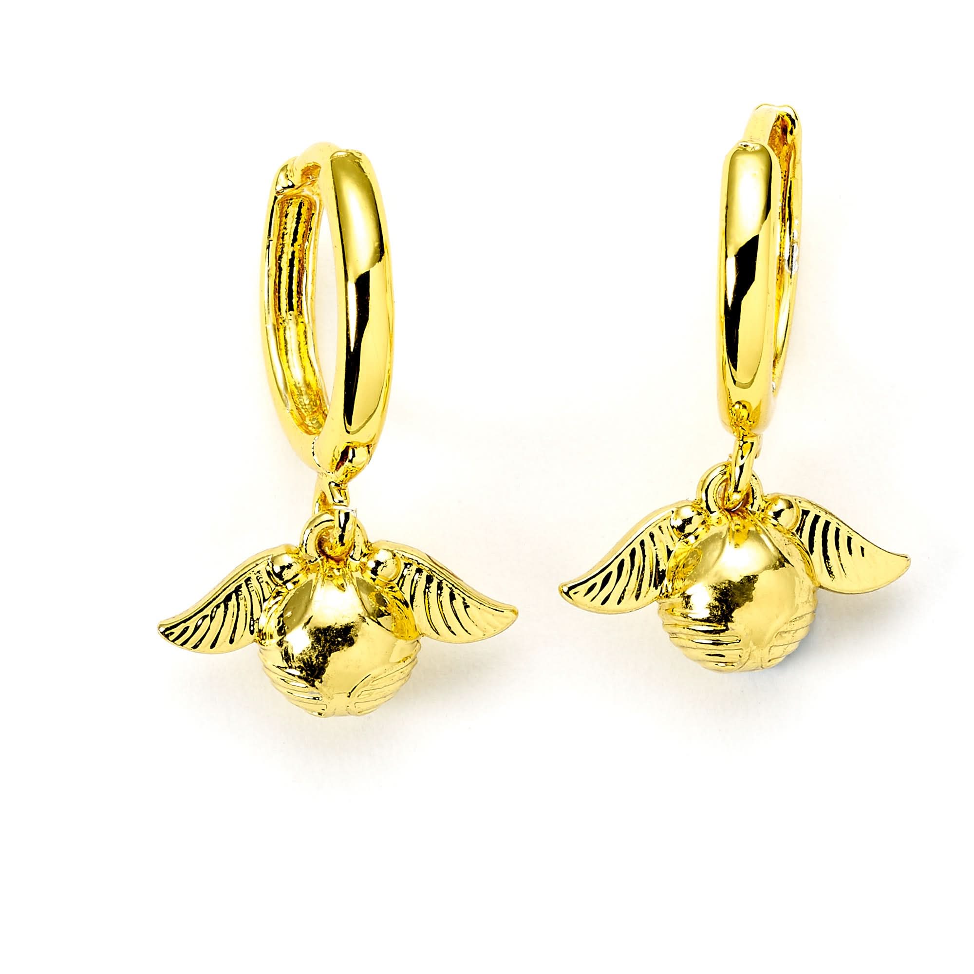 Harry Potter Golden Snitch Gold Tone Huggy Earrings WE3D0004