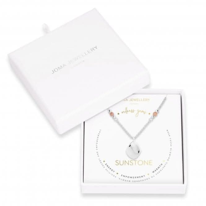 Wellness Gems Silver Sunstone 45cm + 5cm Extender Necklace 4226