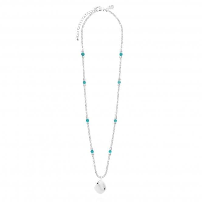 Wellness Gems Silver Turquoise 45cm + 5cm Extender Necklace 4230