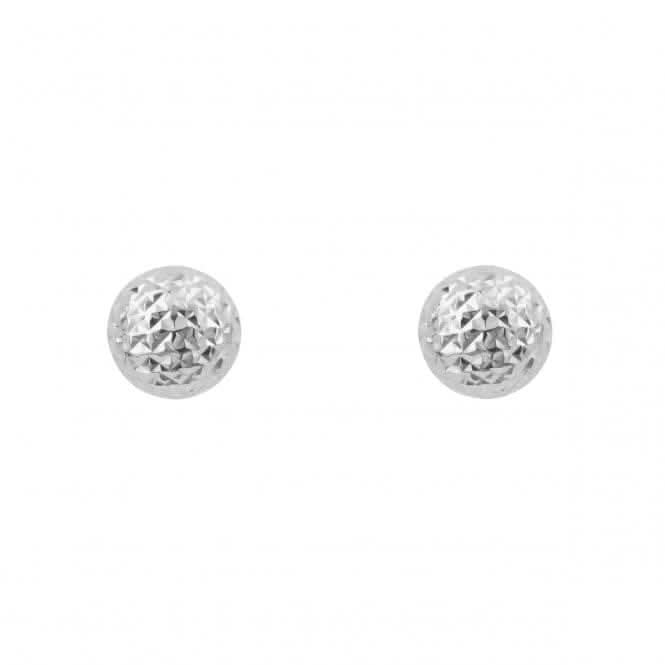 White Gold Round Textured Stud Earrings GE2428Elements GoldGE2428