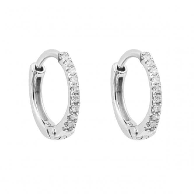 White Gold Small Diamond Huggies  10mm GE2440