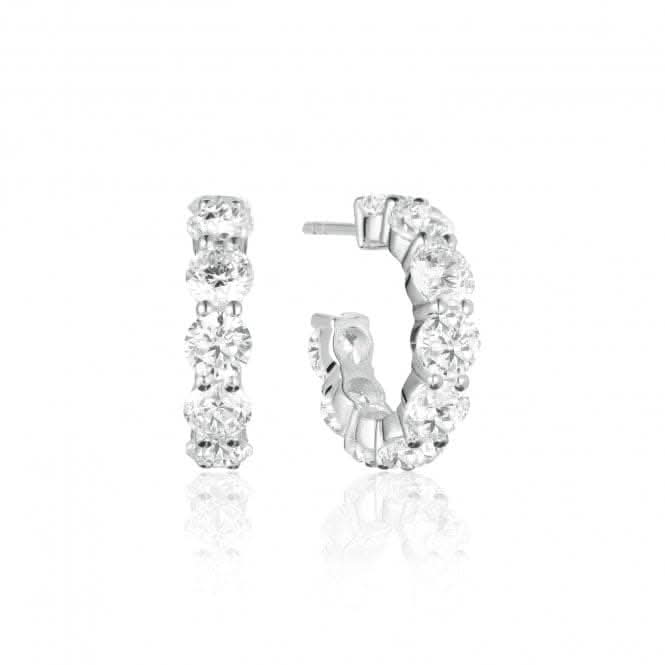 White Zirconia Belluno Creolo Earrings SJ-E42115-CZ-SS