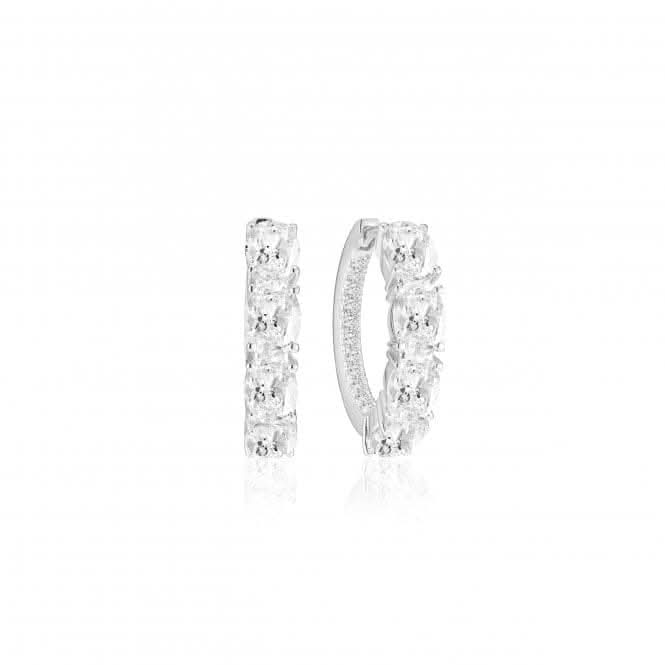 White Zirconia Ellisse Creolo Earrings SJ-E2315-CZ