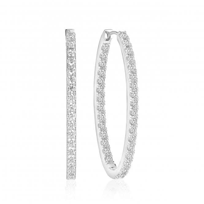 White Zirconia Ellisse Medio Earrings SJ-E2313-CZ