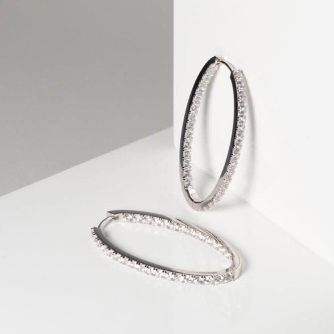 White Zirconia Ellisse Medio Earrings SJ-E2313-CZ