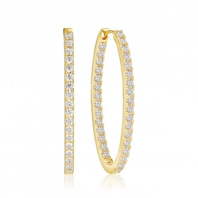 White Zirconia Ellisse Medio Earrings SJ-E2313-CZ-YG