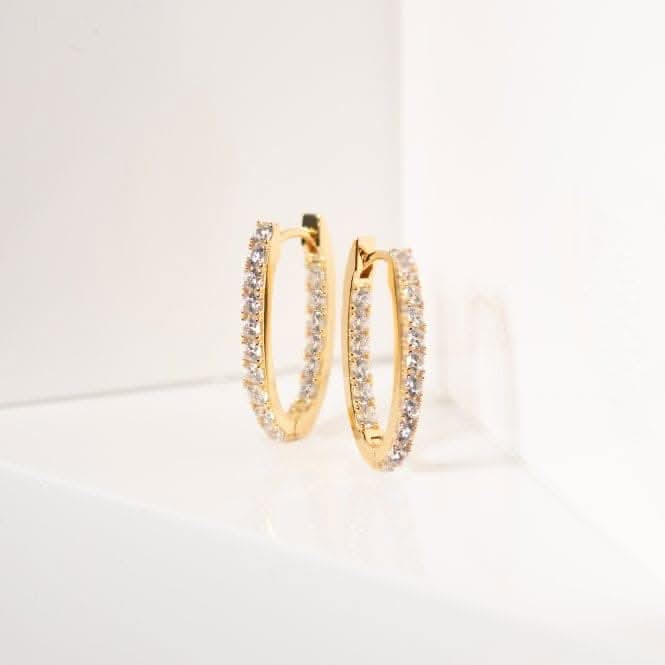 White Zirconia Ellisse Piccolo Earrings SJ-E2312-CZ-YG