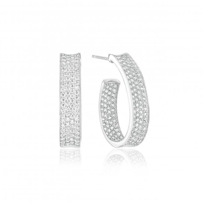 White Zirconia Felline Concavo Earrings SJ-E2390-CZ