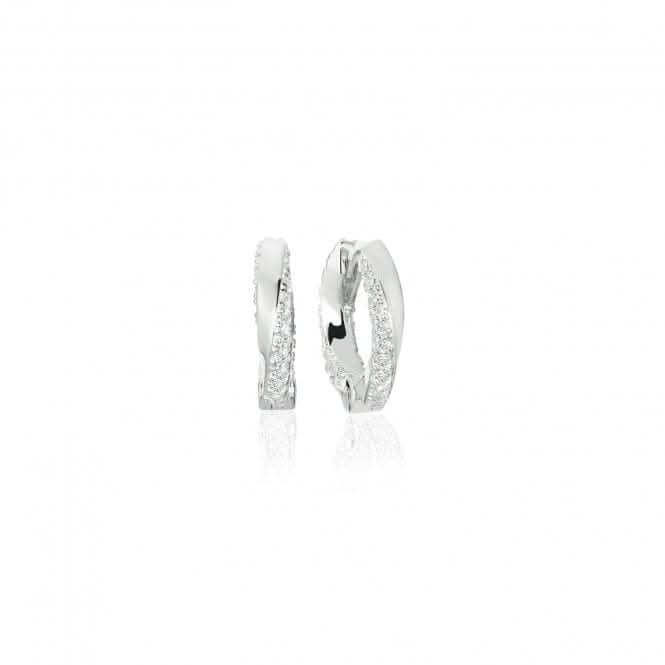 White Zirconia Ferrara Piccolo Earrings SJ-E12108-CZ-SS