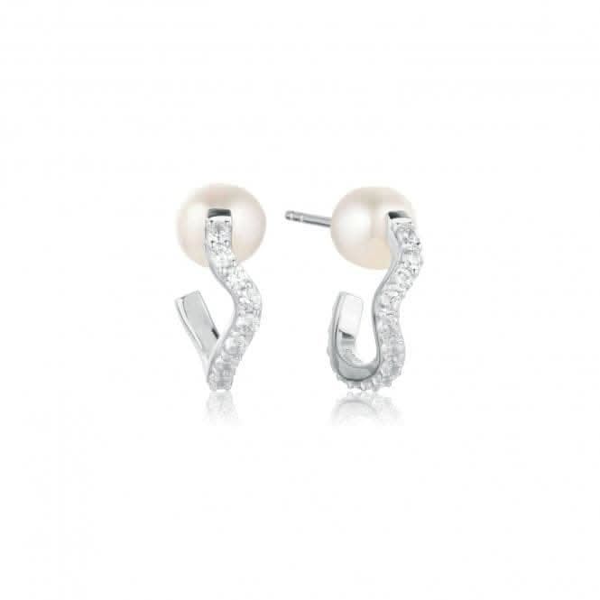 White Zirconia Ponza Creolo Medio Earrings SJ-E12354-PCZ