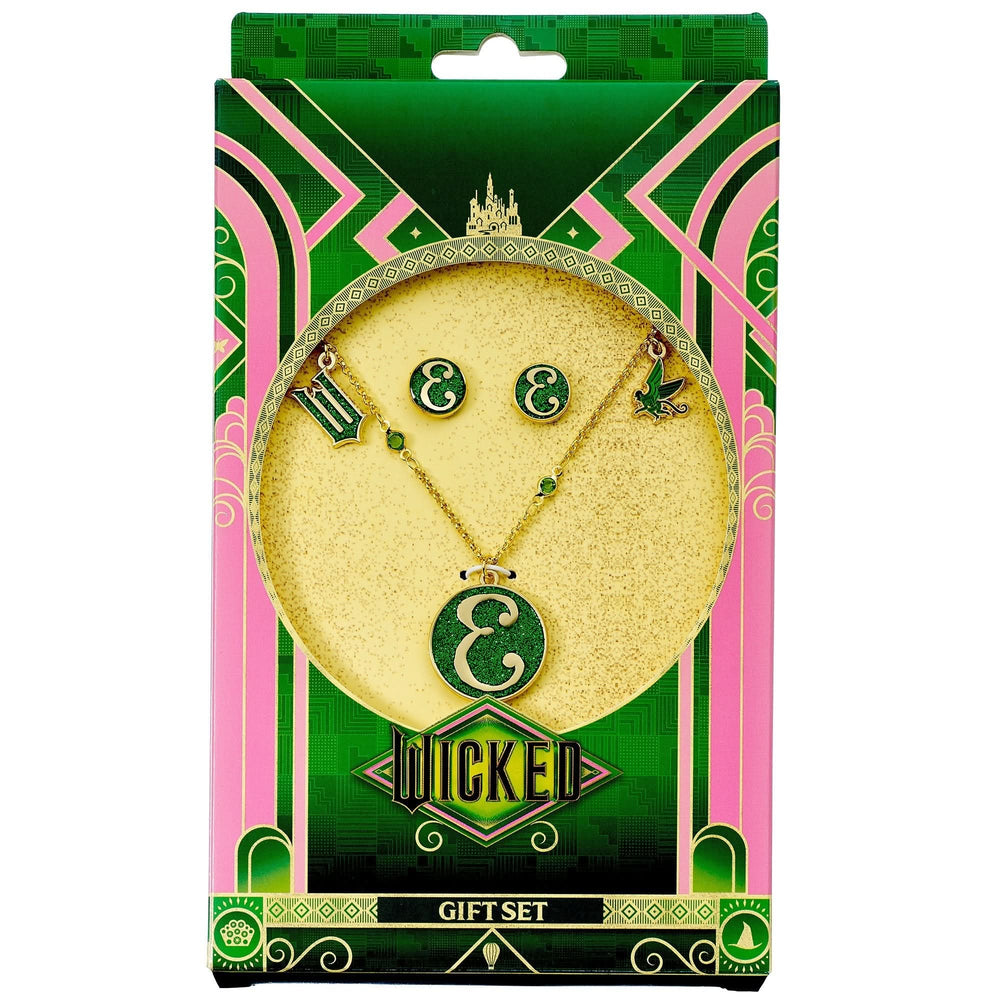 Wicked Elphaba Necklace and Stud Earrings Gift Set WKGS0002