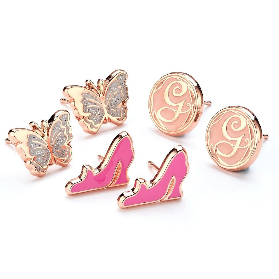 Wicked Glinda Butterfly, G and Shoe Stud Earring Set WKSE0001