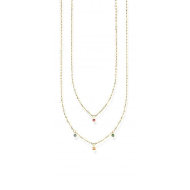 Yellow Gold Double Layer Multicolour Stone Necklace 45cm KE2078 - 488 - 7 - L45vThomas Sabo Charm Club CharmingKE2078 - 488 - 7 - L45v