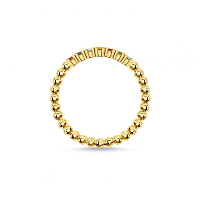 Yellow Gold Multicolour Dot Stacking Ring TR2323 - 488 - 7Thomas Sabo Charm Club CharmingTR2323 - 488 - 7 - 48