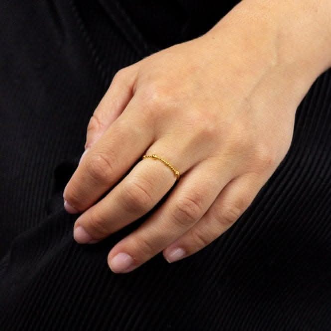 Yellow Gold Plated Small Bead Ring R3767