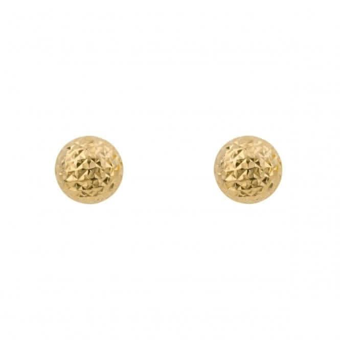 Yellow Gold Round Textured Stud Earrings GE2427