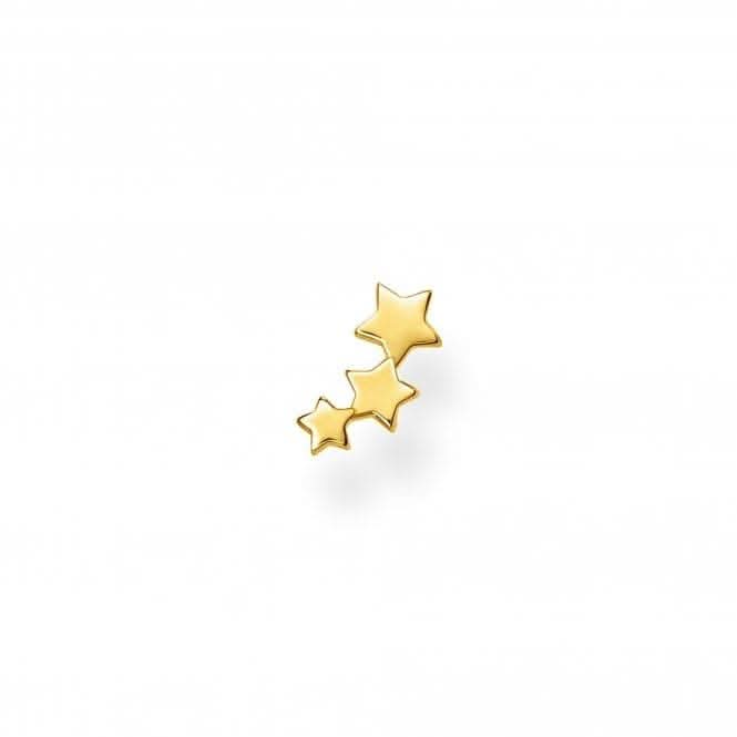 Yellow Gold Star Single Ear Climber Stud H2142-413-39