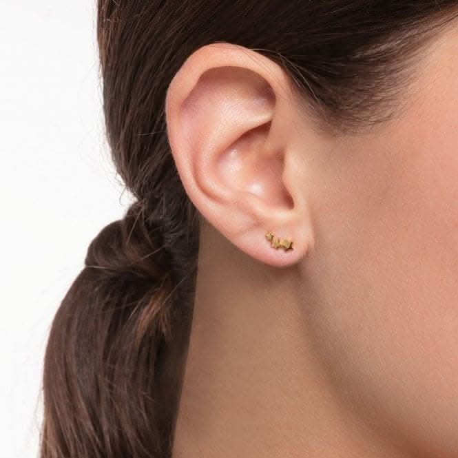 Yellow Gold Star Single Ear Climber Stud H2142-413-39