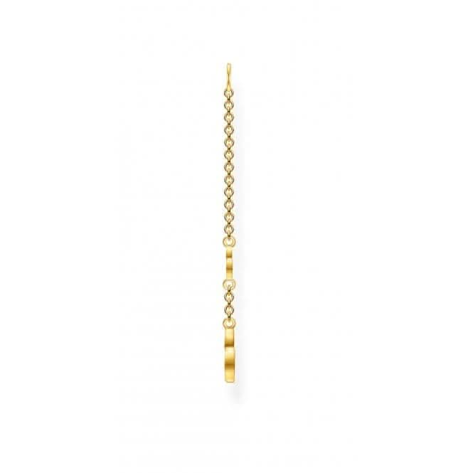 Yellow Gold Stars Earring Chain Pendant EP010-414-14